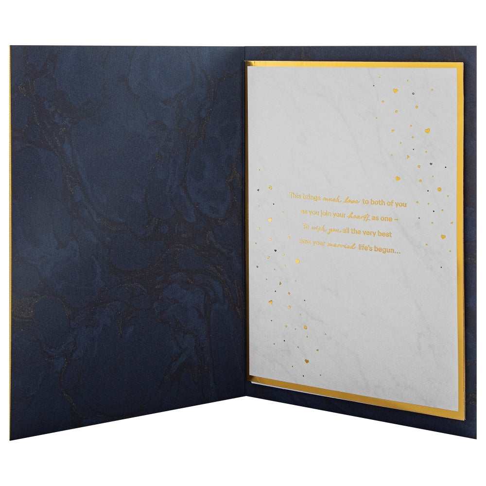 Light Patterned Design with Heart Couple Wedding Congratulations Card