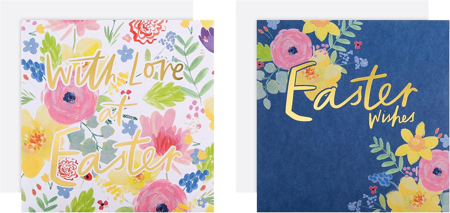 Floral 2 Designs Pack Of 10 Charity Easter Cards