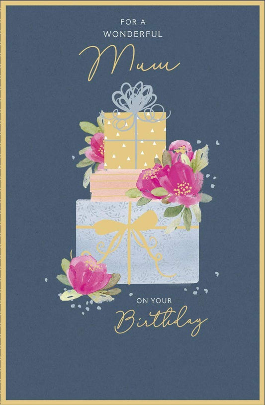 Thinking Of You Jug of Flowers and Butterfly Mum Birthday Card
