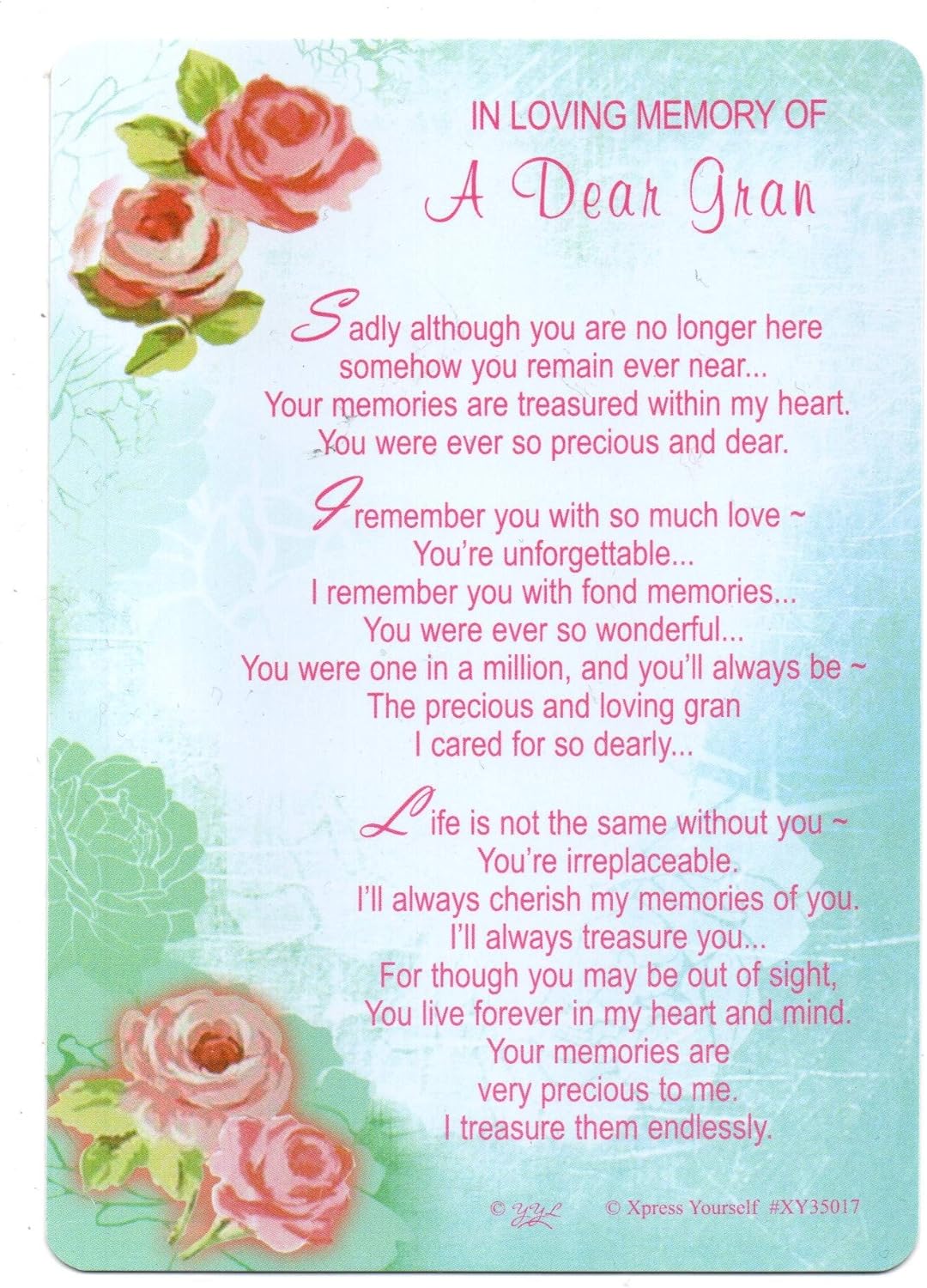 In Loving Memory Of A Dear Gran Xpress Yourself Keepsake Wallet Purse Card