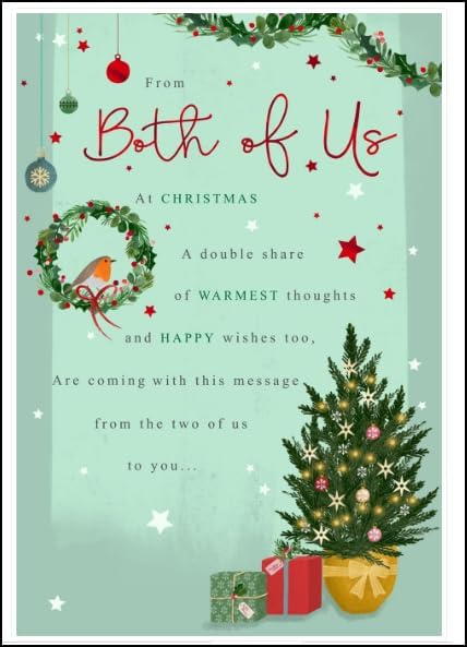 Baubles Design From Both Of Us Christmas Card