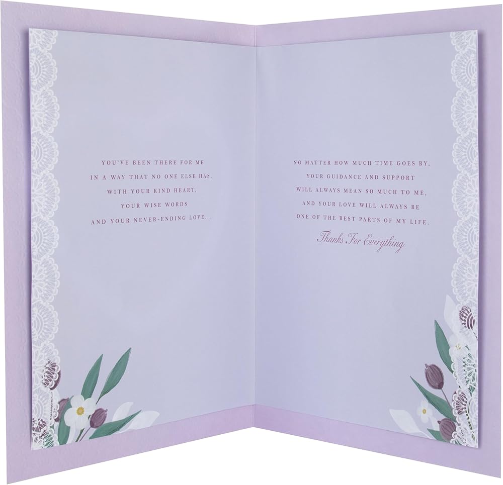 Traditional Illustrated Floral Heart Design Luxury Boxed Mum Birthday, Mother's Day Card