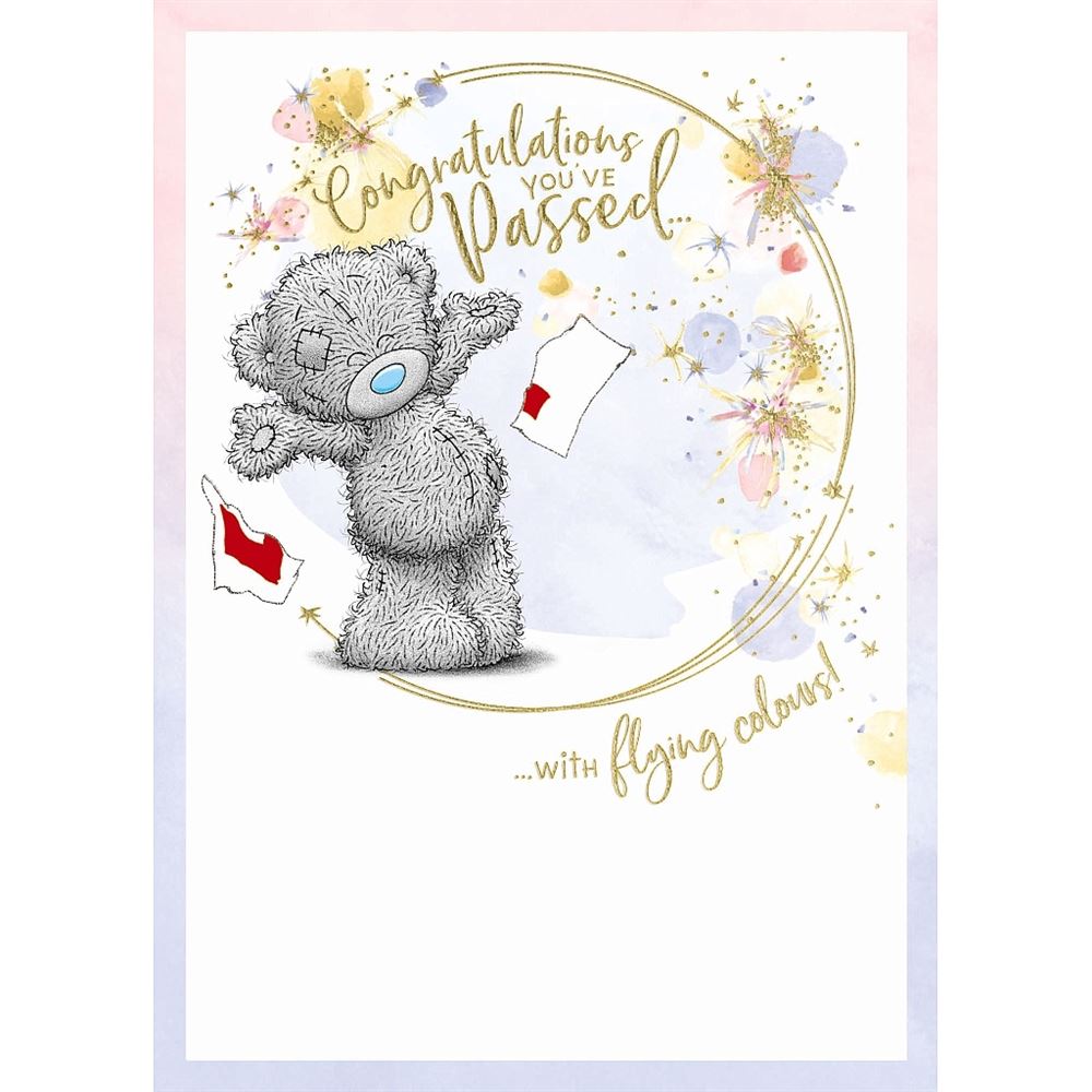 Bear With L Plate Driving Test Congratulations Card