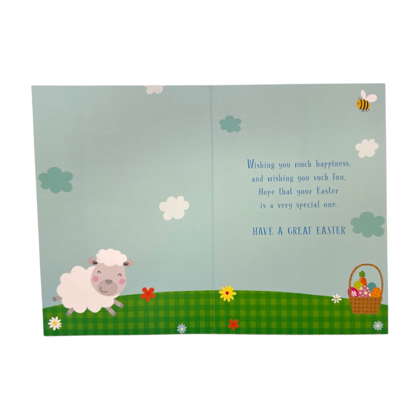 For Nephew Cute Lamb with Eggs Design Easter Card