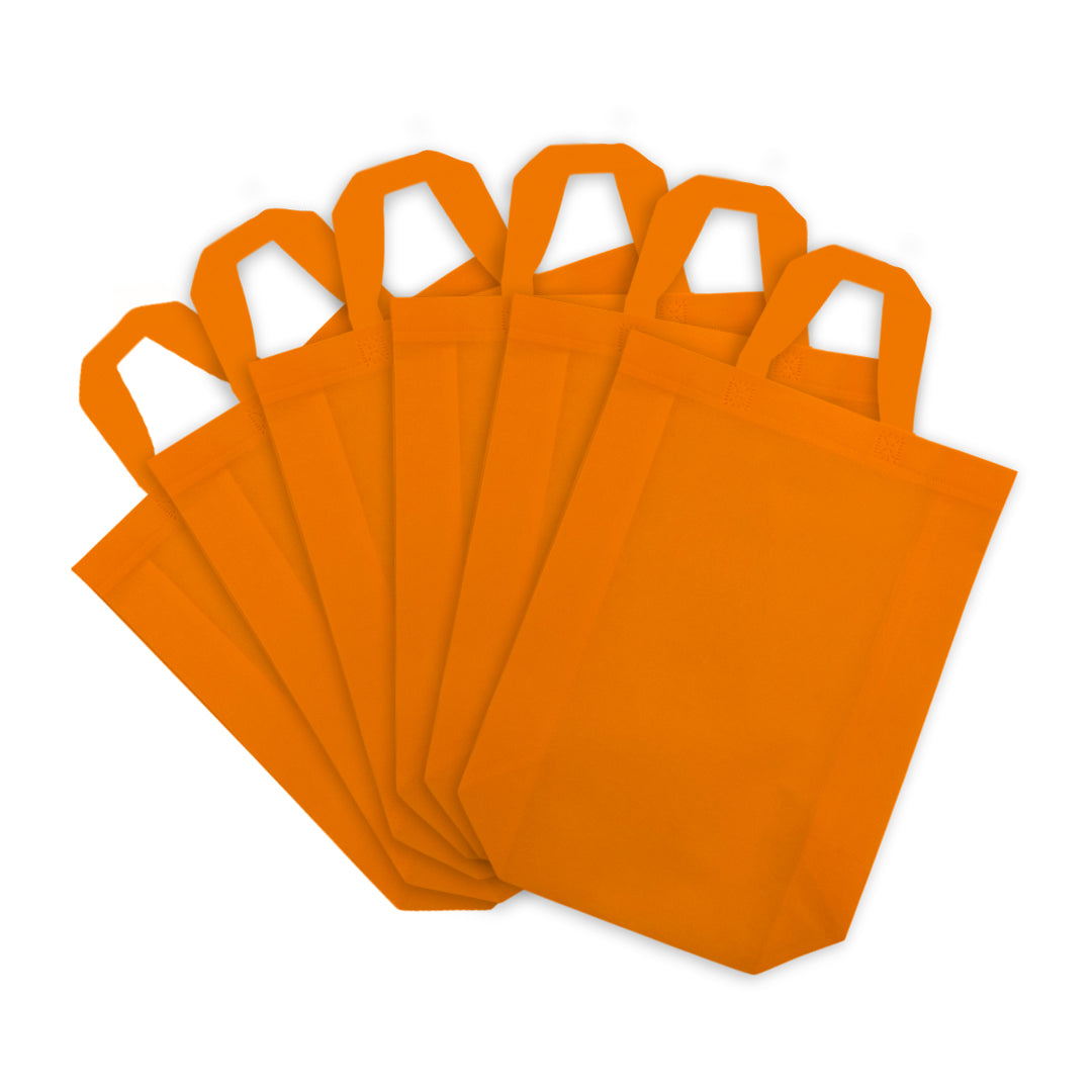 Pack of 100 Orange Coloured 35x41x12cm Non-Woven Bags with Handle