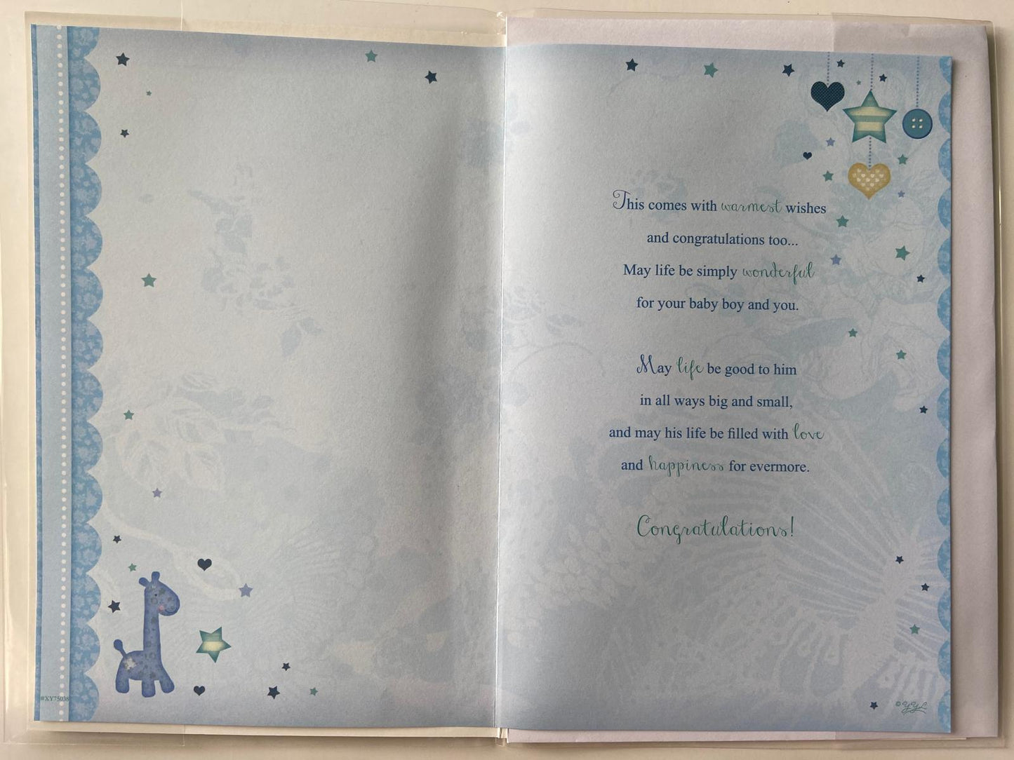 Birth Of Your New Baby Boy Sentimental Verse Card