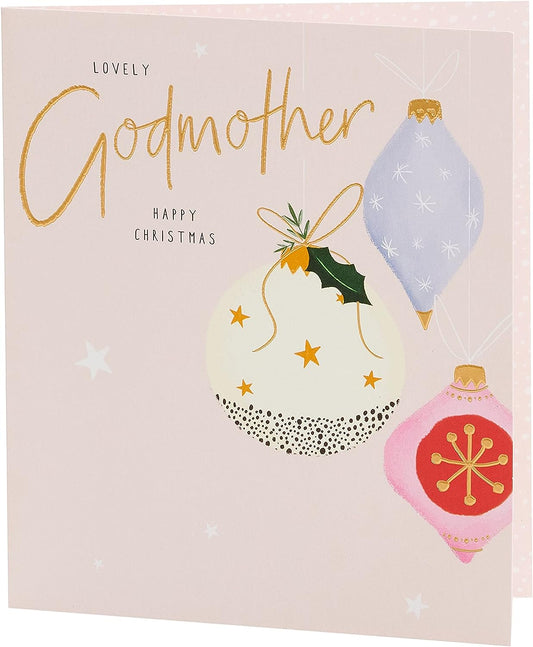 Baubles Design Godmother Christmas Card