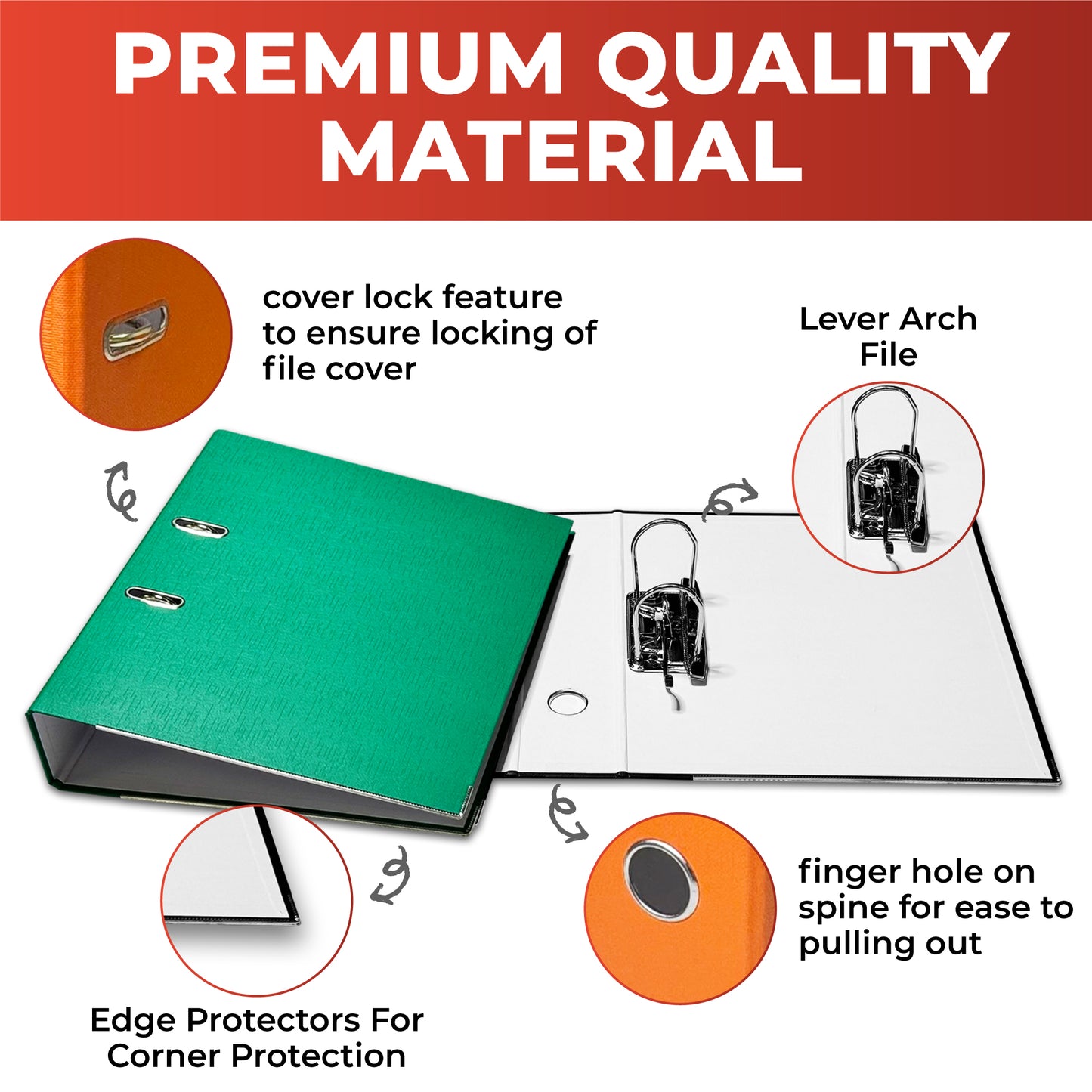 A4 Red Paperbacked Lever Arch File by Janrax