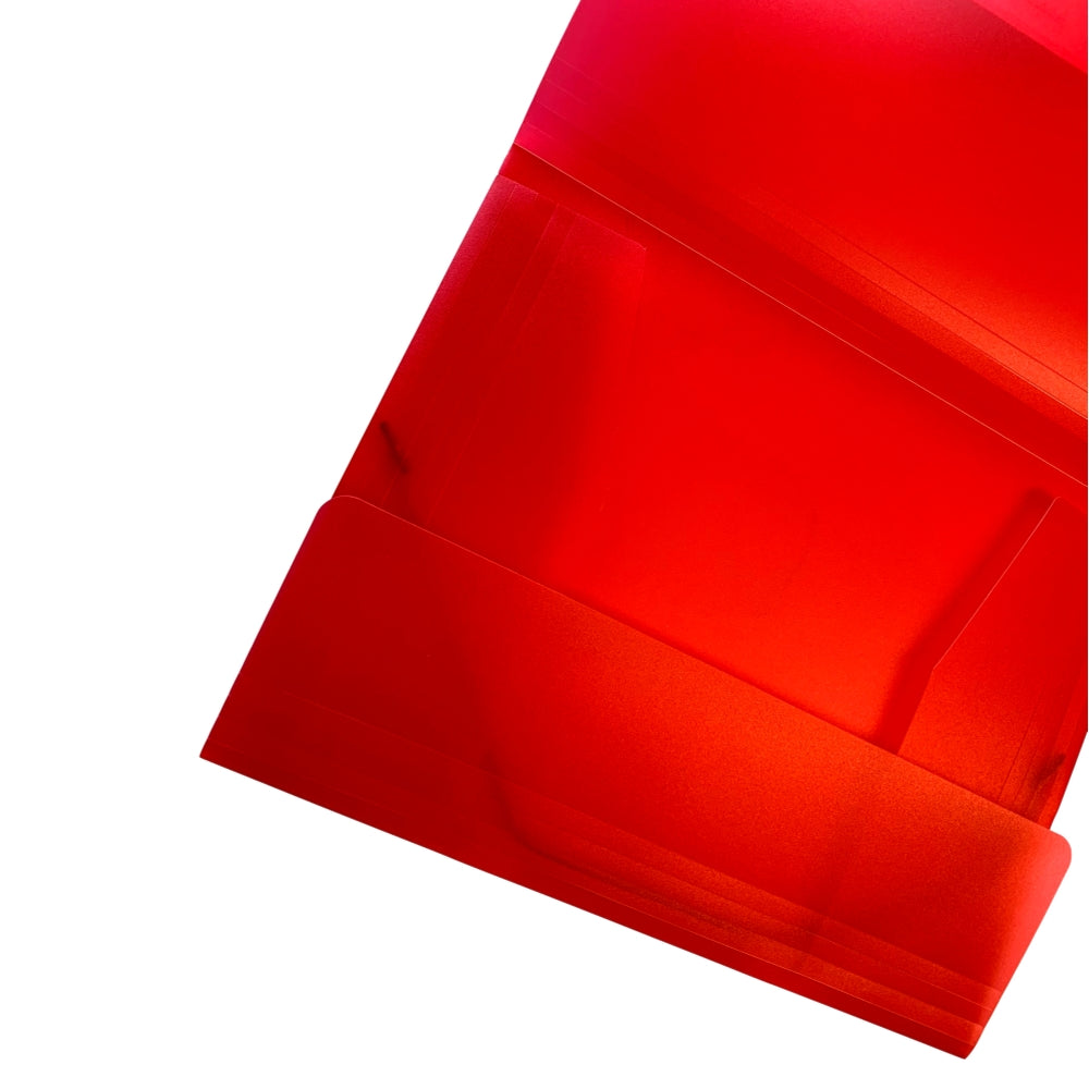 Pack of 12 A4 Clearview Red 3 Flap Folders with Elasticated Closure