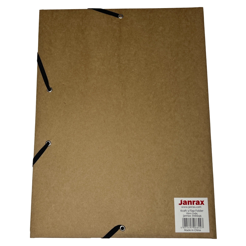A4 Kraft Card 3 Flap Folder With Elastic Closure