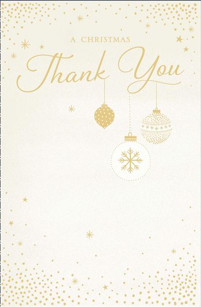 Thank You Christmas Card Sparkling Gold Star Design