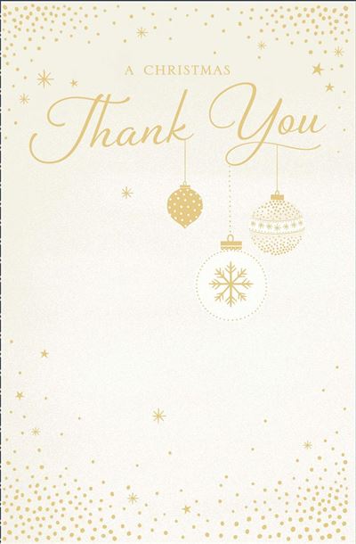 Thank You Christmas Card Sparkling Gold Star Design 