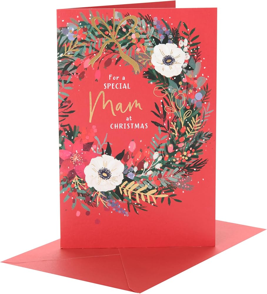 Wreath Design Mam Christmas Card