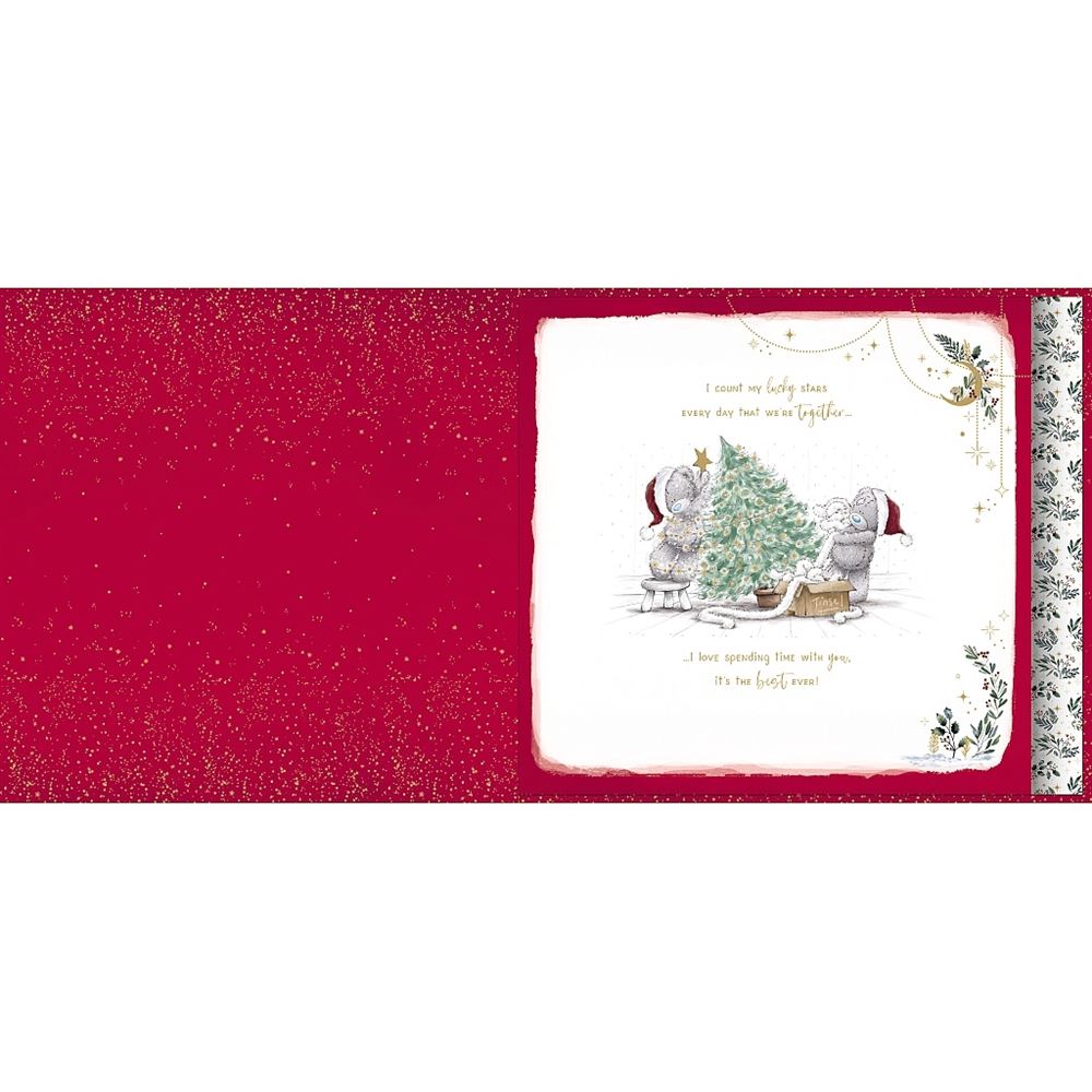 Bears Decorating Tree For Beautiful Girlfriend Luxury Extra-Large Boxed Handmade Christmas Card