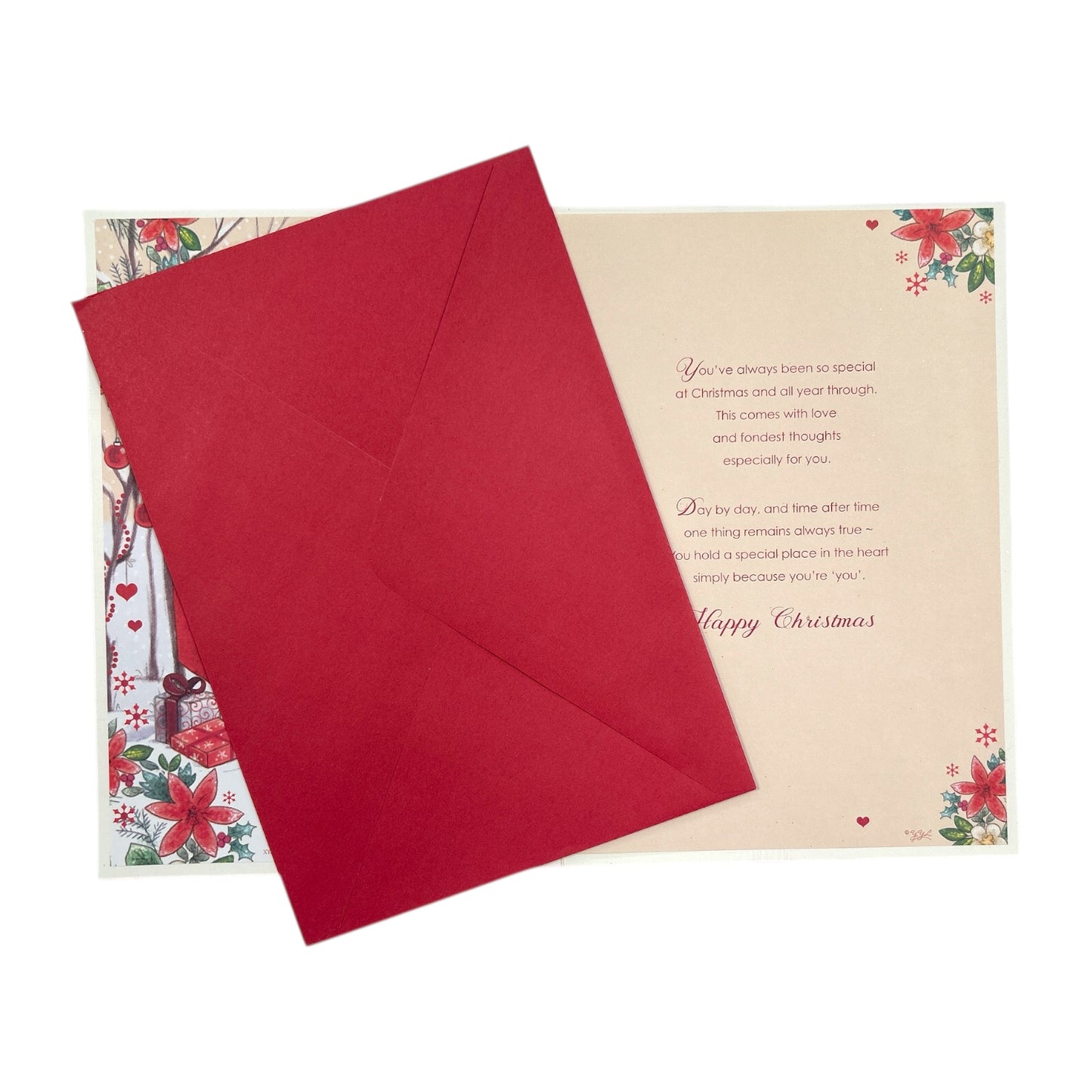 Just For You Teddy At Mail Box Design Open Christmas Card