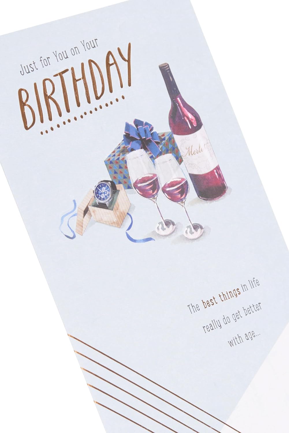 Watch & Wine Design Birthday Card