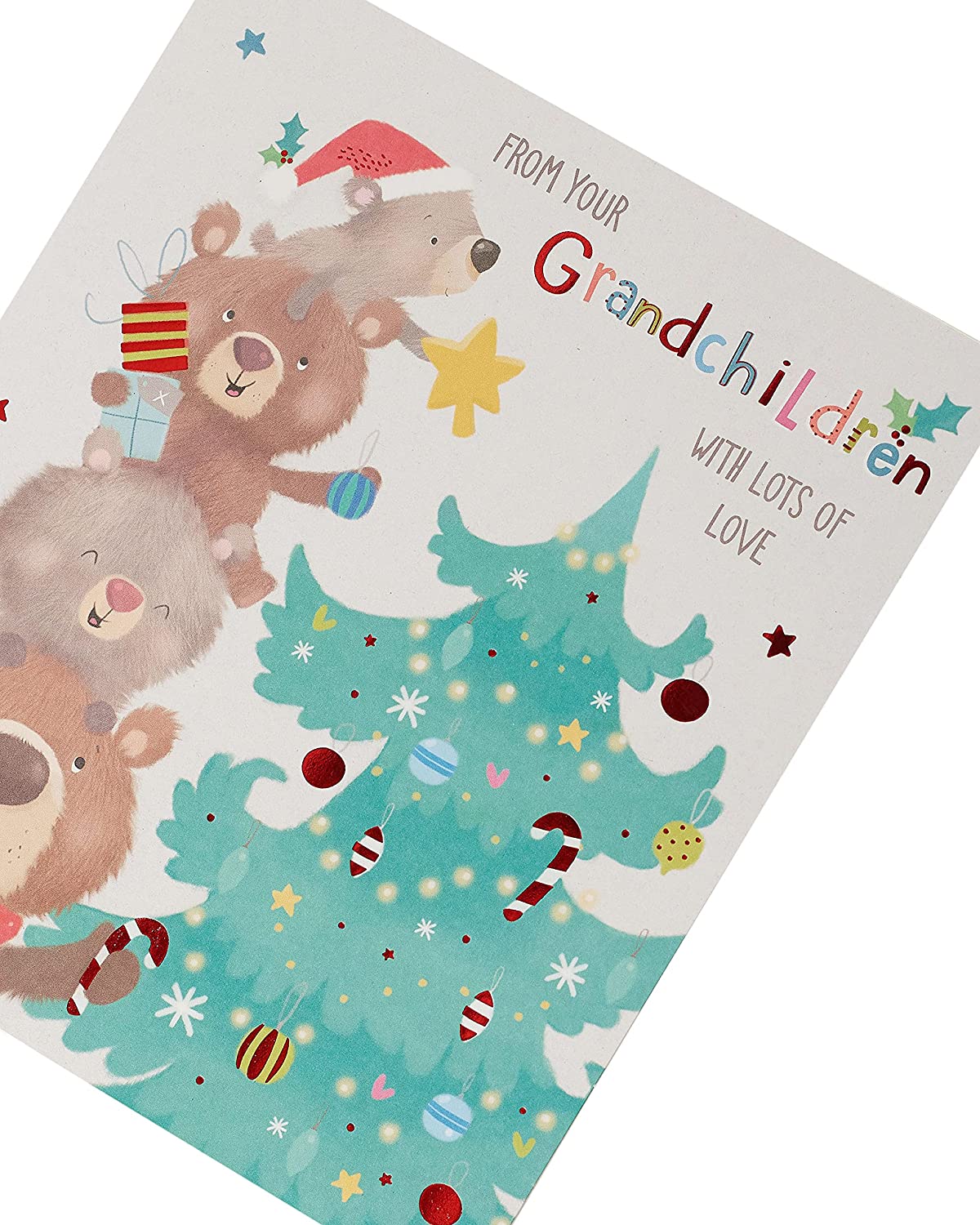 Percy & Peggy Decorating Xmas Tree Design Grandparents Christmas Card 