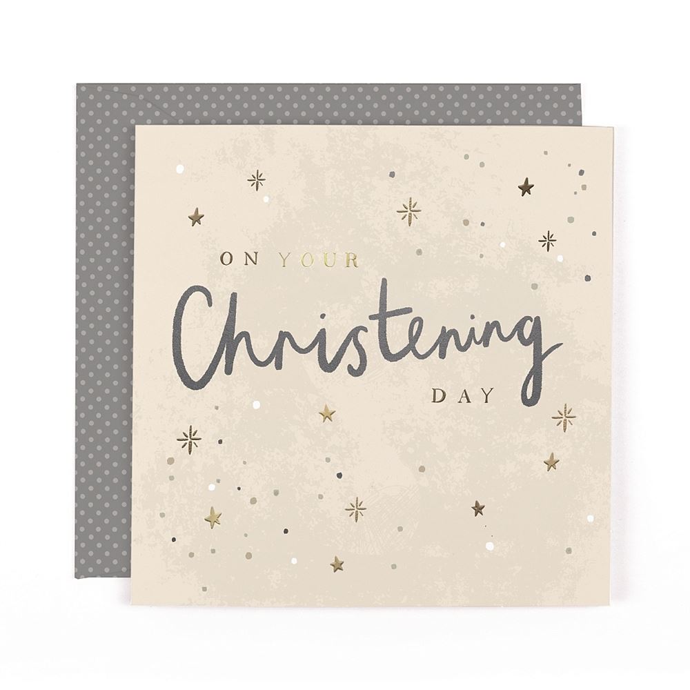 Stunning Stars Luxury Foiled Christening Congratulations Card