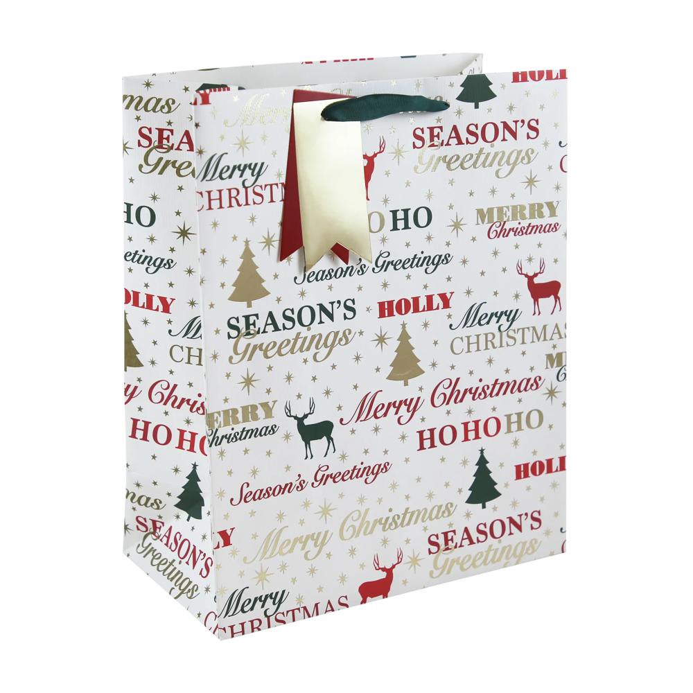 Christmas Greetings Stag Large Gift Bag