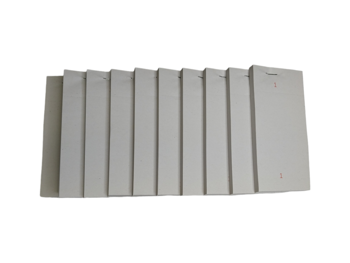 Pack of 50 63mm x 127mm Plain White Numbered Service Pads