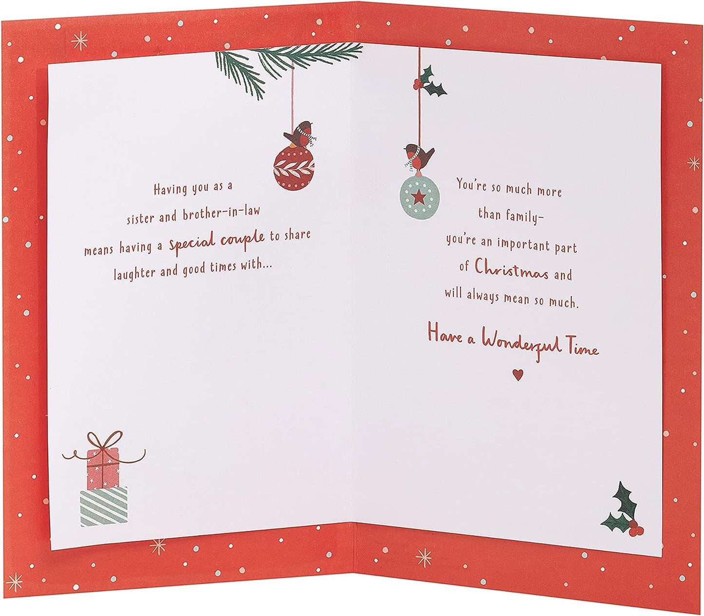 Foil Finish Design Sister & Brother-In-Law Christmas Card