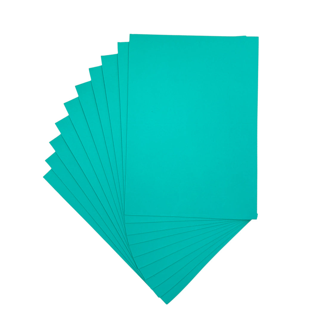 Pack of 10 A4 Aqua Green Coloured Eva Foam Sheets