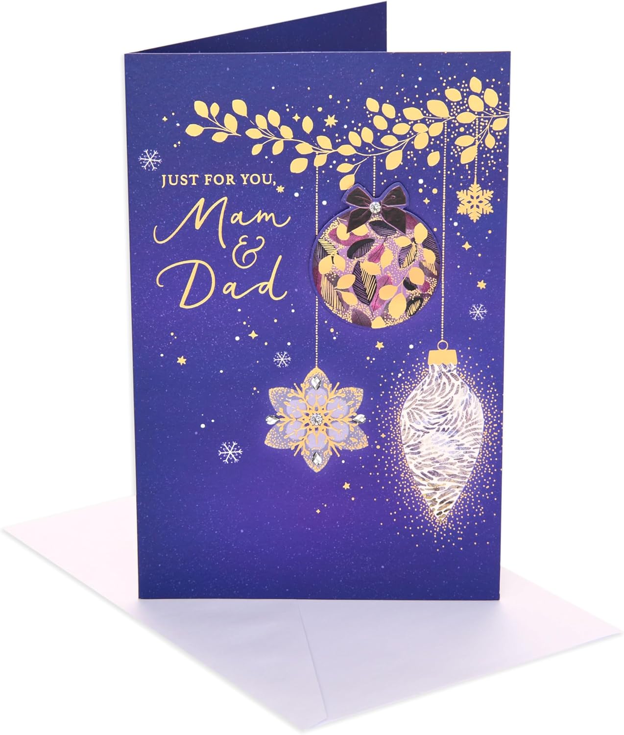 Baubles Design Mam & Dad Christmas Card