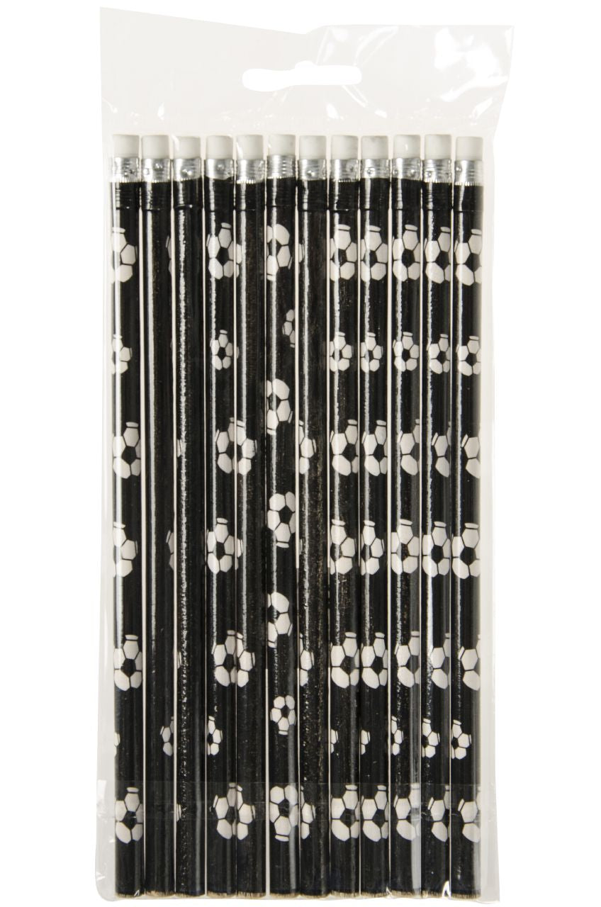 Pack of 12 Football Design Pencils with Eraser