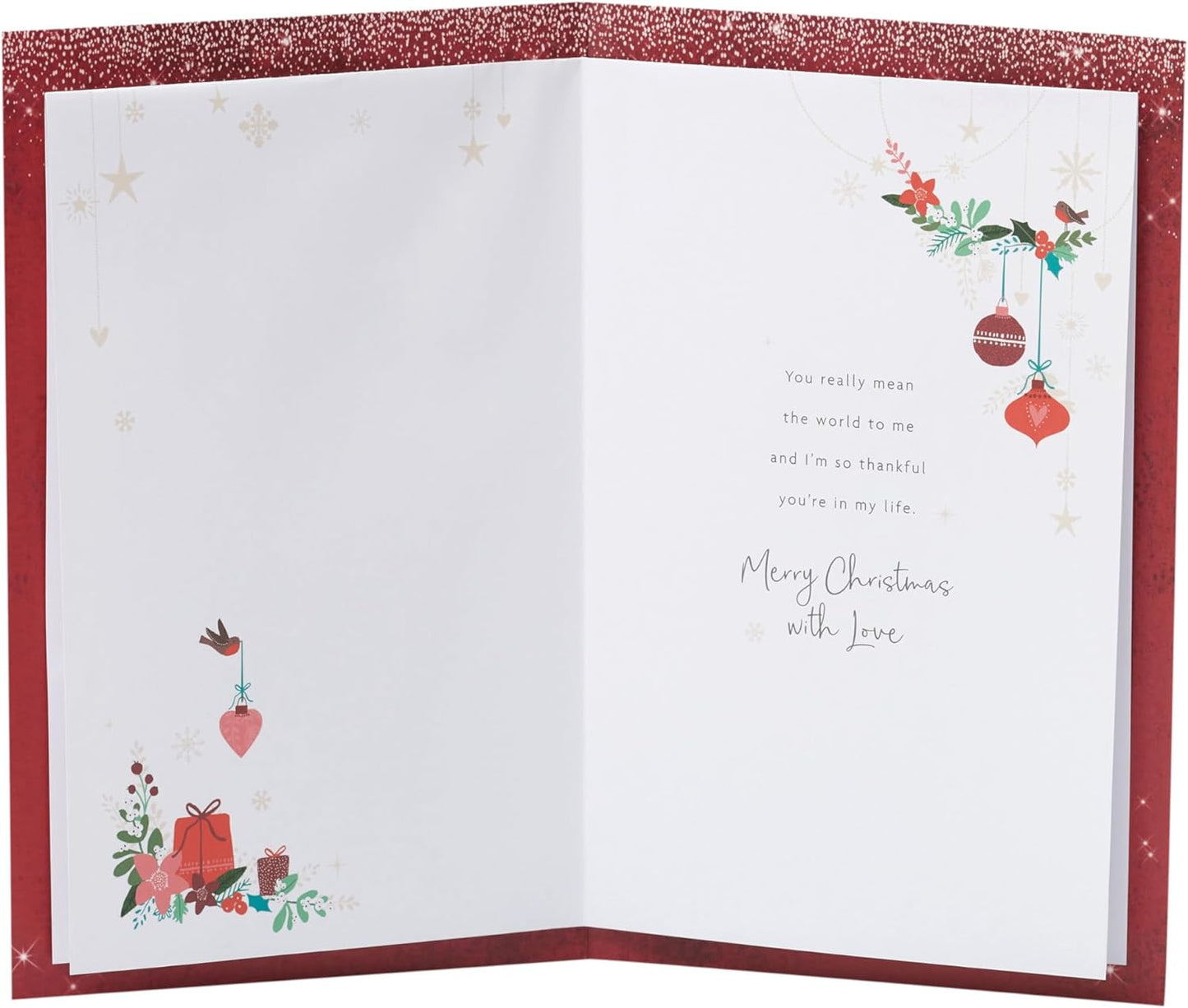 Lovely Lady Christmas Card Gold Heart Design