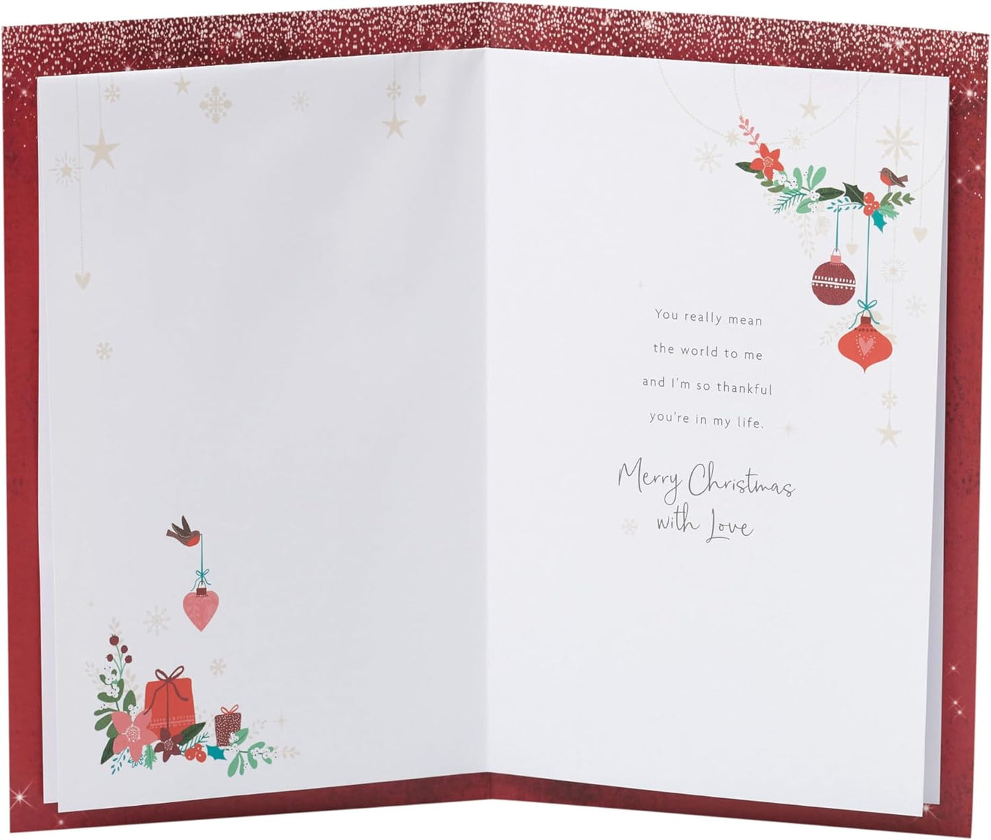Lovely Lady Christmas Card Gold Heart Design 