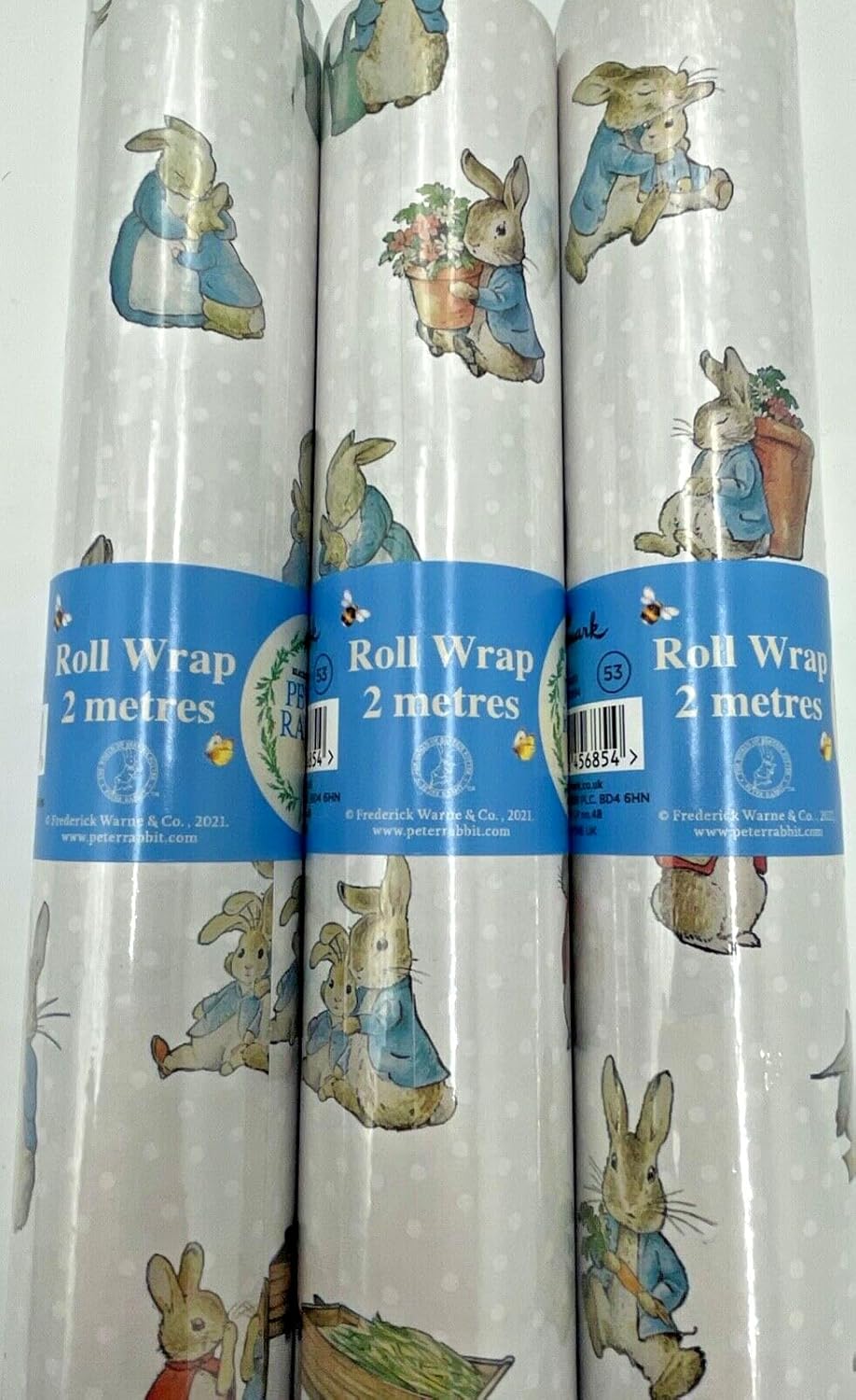 Peter Rabbit Wrapping Paper 3 x 2 metre rolls for Birthday Christmas Christening