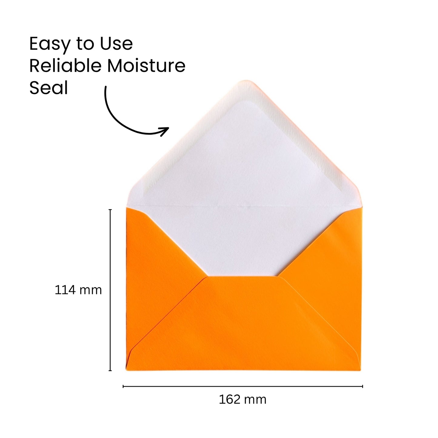 Pack of 50 Vivid Sunshine Orange 114x162mm Gummed Envelopes