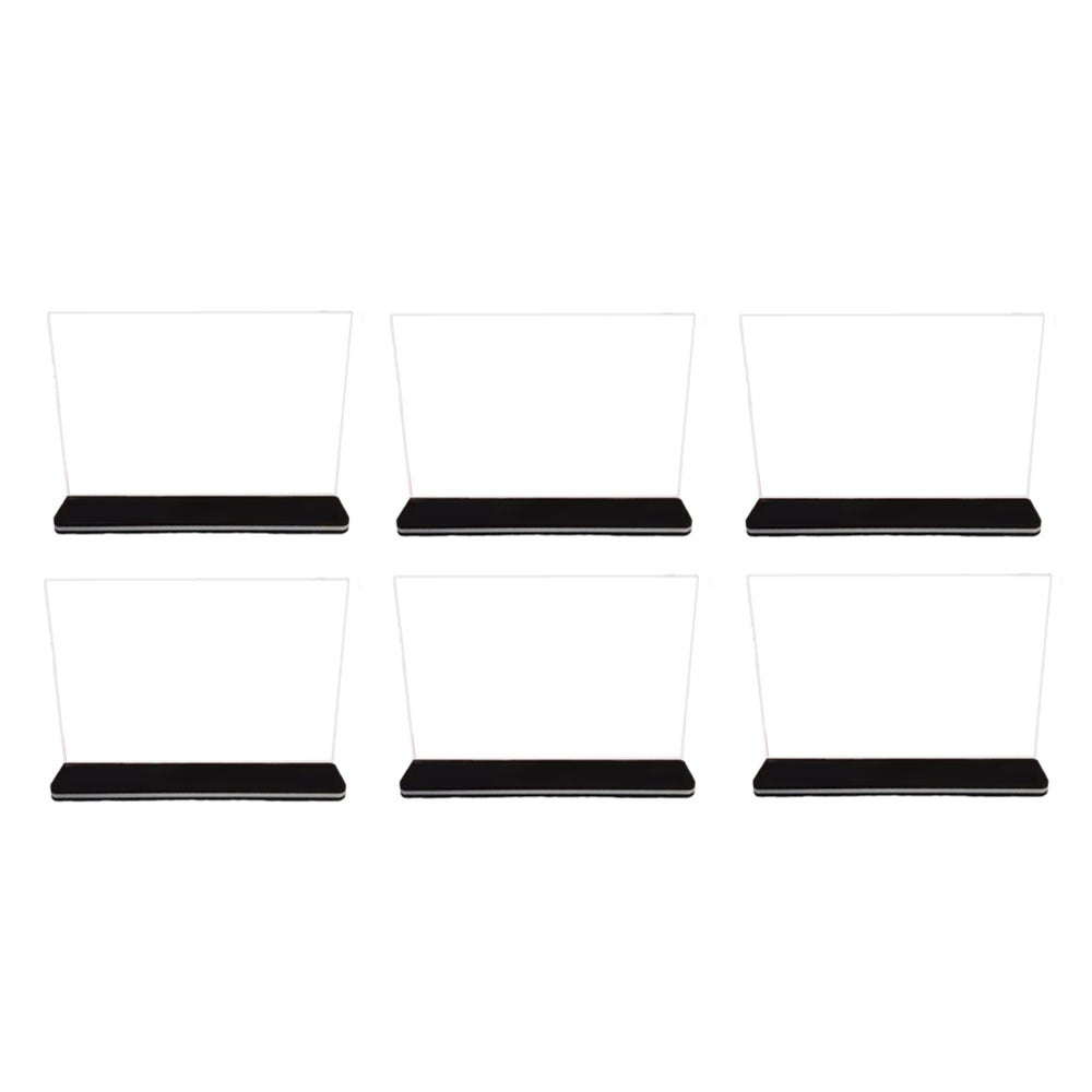 Pack of 6 Horizontal Design Acrylic Sign Holder 15 x 10cm