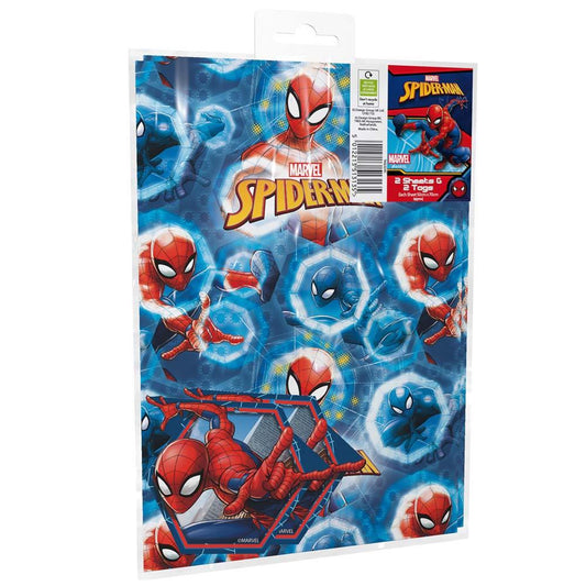 Spiderman Wrapping Paper with Tags