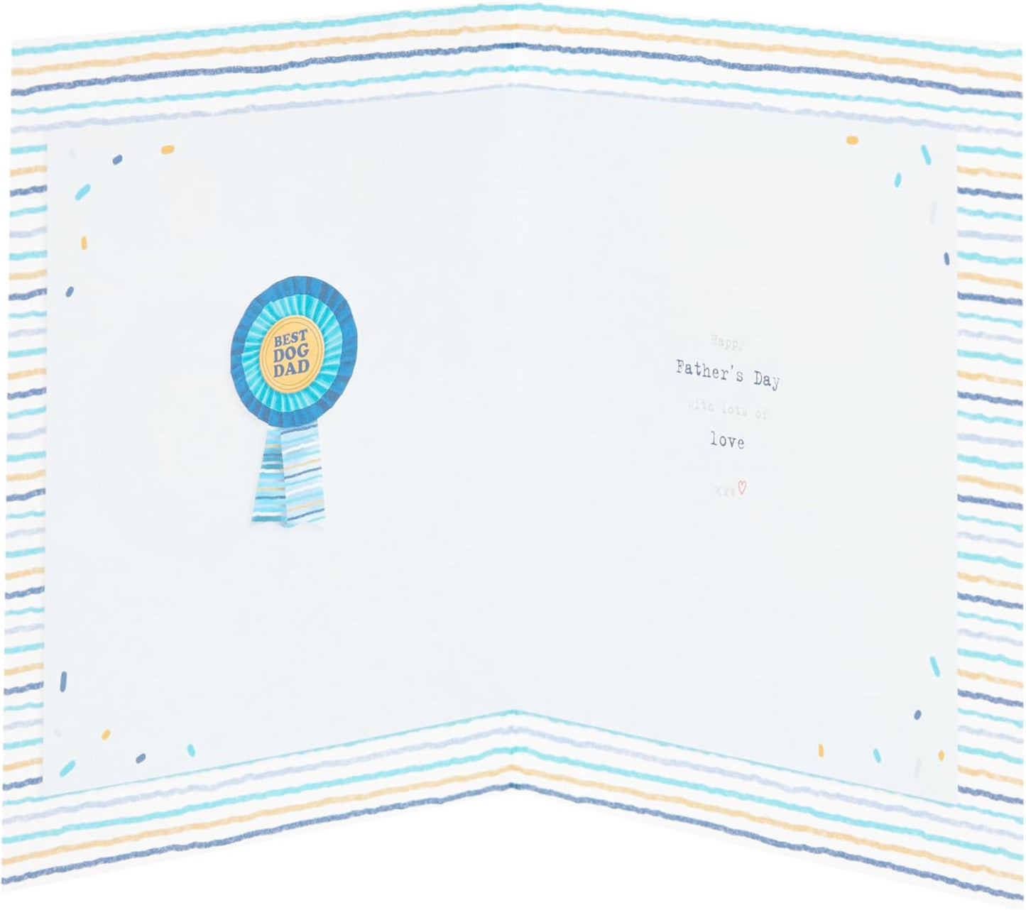 Boofle with Rosette from The Dog Father's Day Card