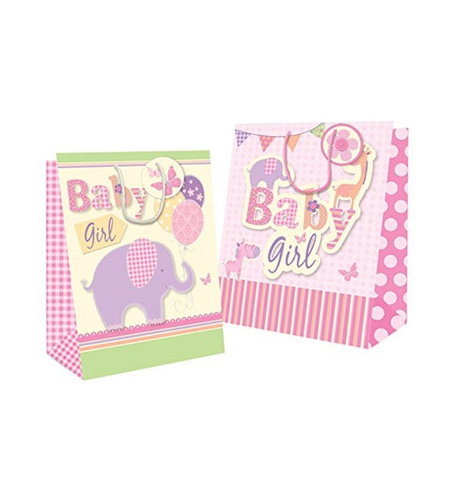 Pack of 12 Extra Large Baby Girl Design Gift Bags