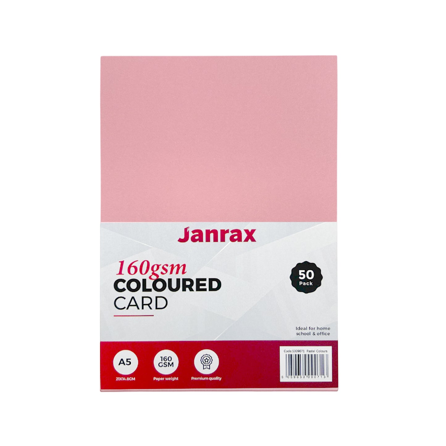 Pack of 500 A5 Assorted Pastel Coloured Card 160gsm Sheets