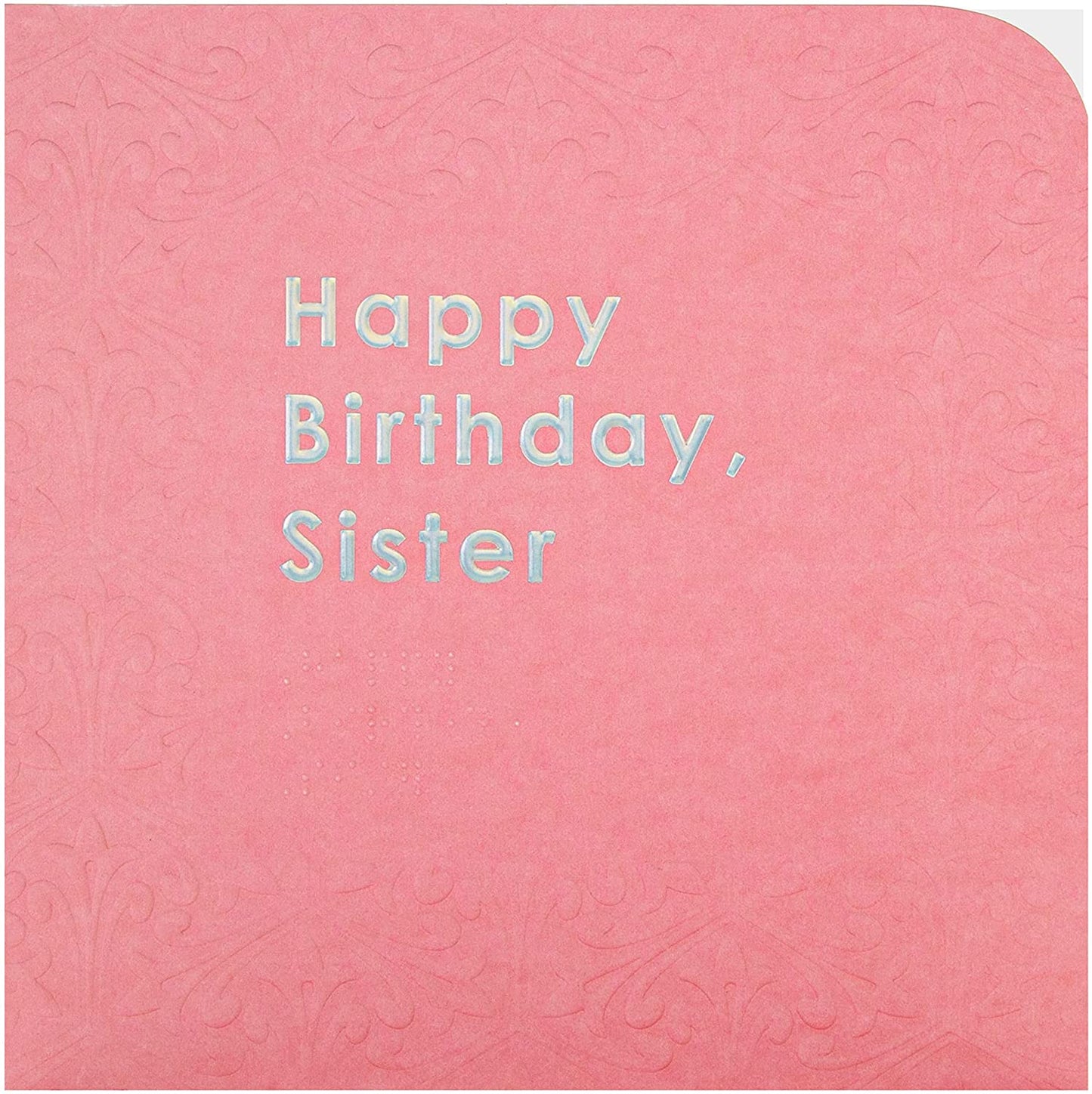 Contemporary Patterned Design Braille Birthday Card for Sister