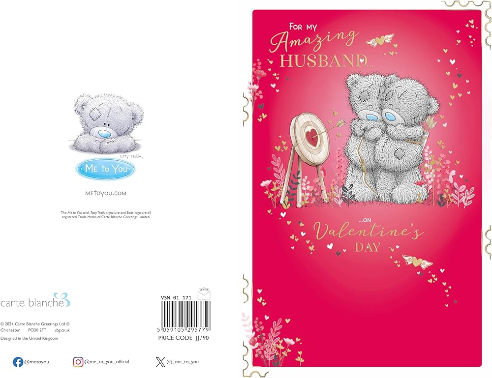 Bears With Dart Husband Valentine's Day Card