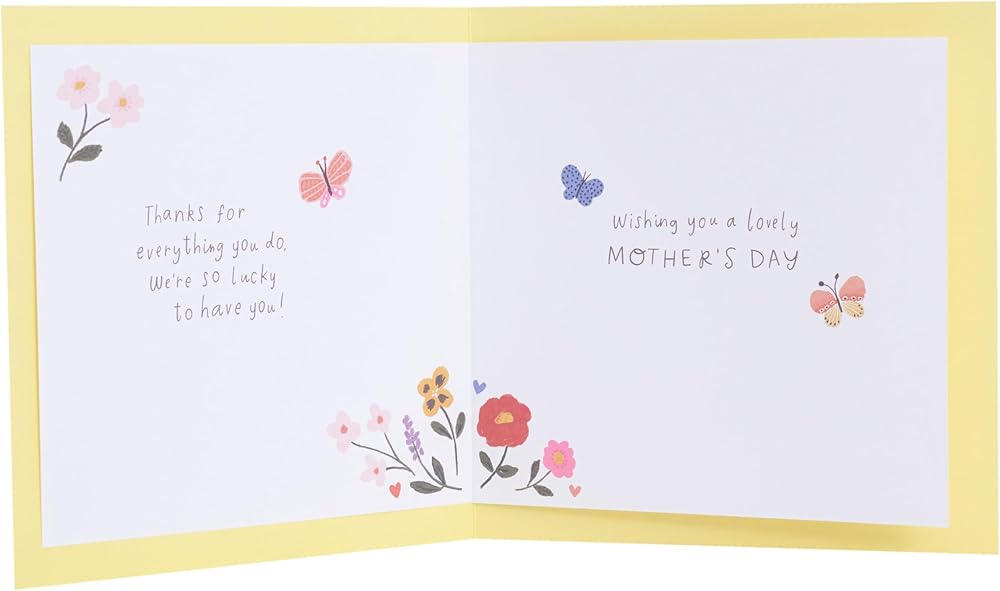 Butterflies and Flowers Design From Grandchildren Mother's Day Card