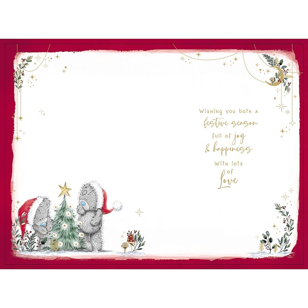 Bears Hugging By Tree Mam And Dad Christmas Card