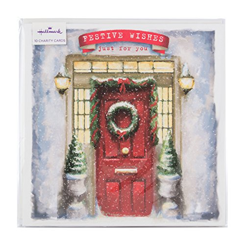 Hallmark Christmas Charity Card Pack "Festive Wishes" - Pack of 10