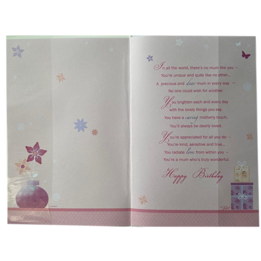 Mum Pastel Floral Design Heartfelt Verse Birthday Card