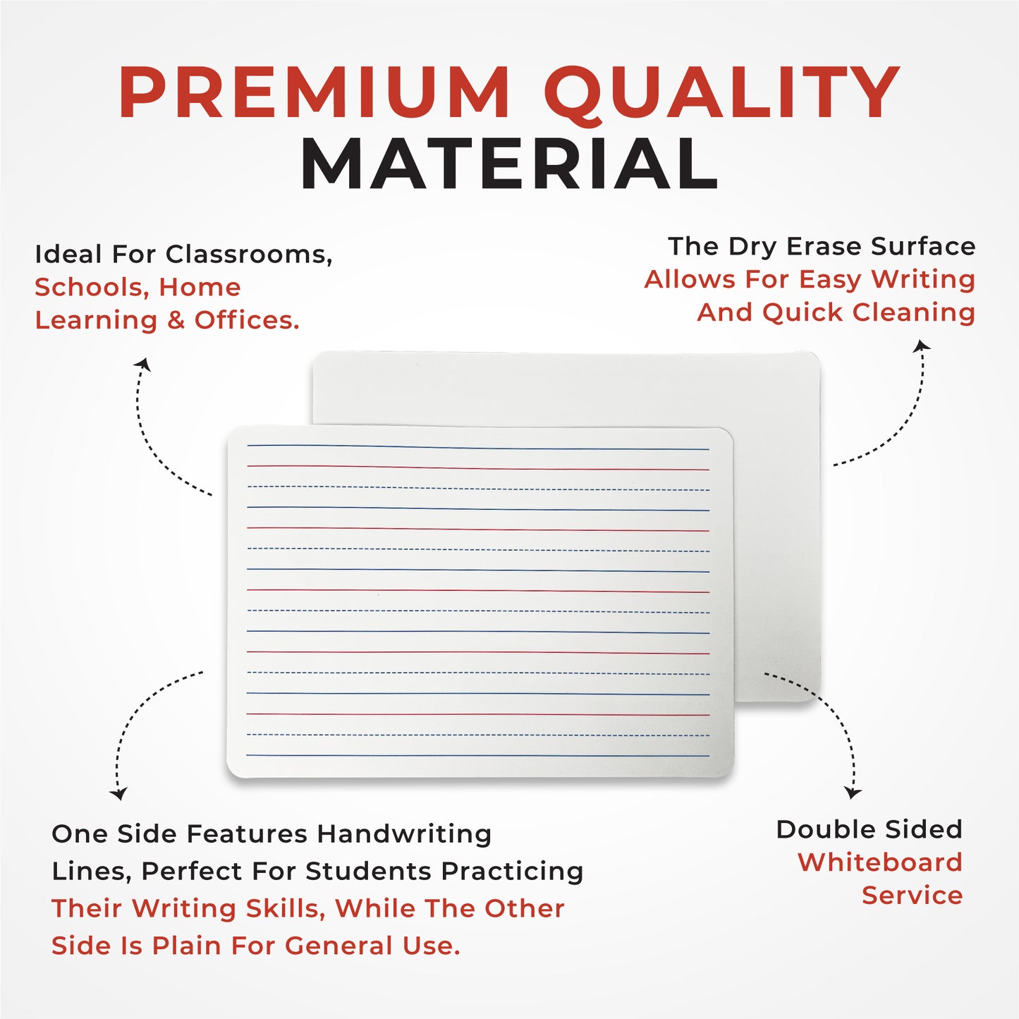 Pack of 72 Handwriting Lined A4 Drywipe Whiteboards