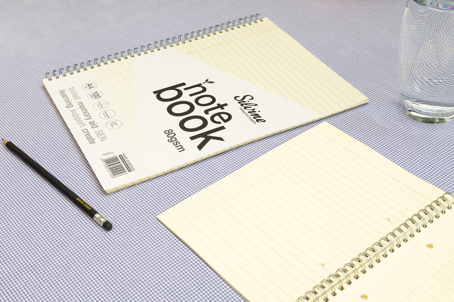 A5+ 100 Pages Twin Wire SEN Cream Paper Dyslexia Notebook - Lined with Margin
