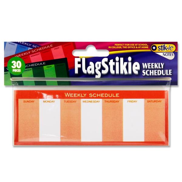 30 Sheets Flagstikie Weekly Schedule Stickey Notes