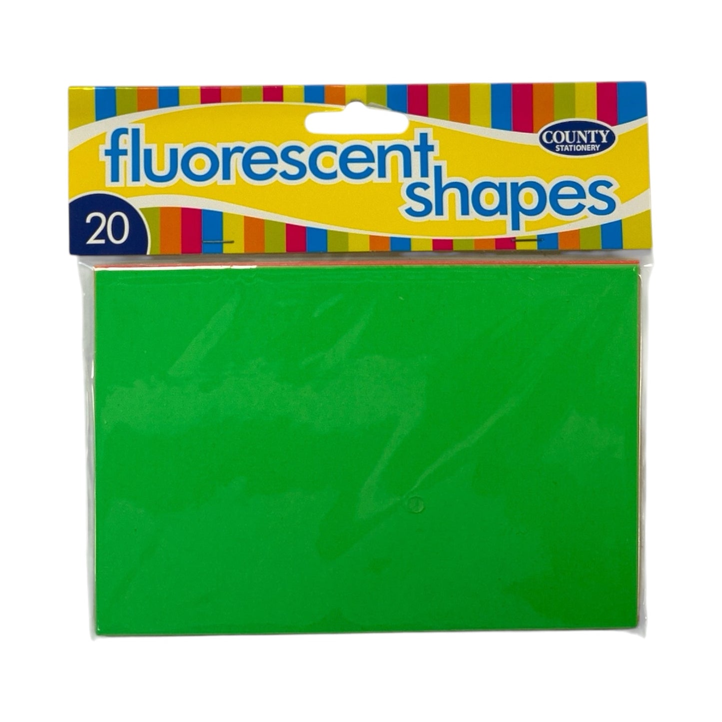 Pack of 20 Fluorescent Paper Blocks Shapes 102x152mm