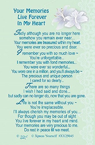 Your Memories Live Forever In My Heart Xpress Yourself Keepsake Wallet Purse Card