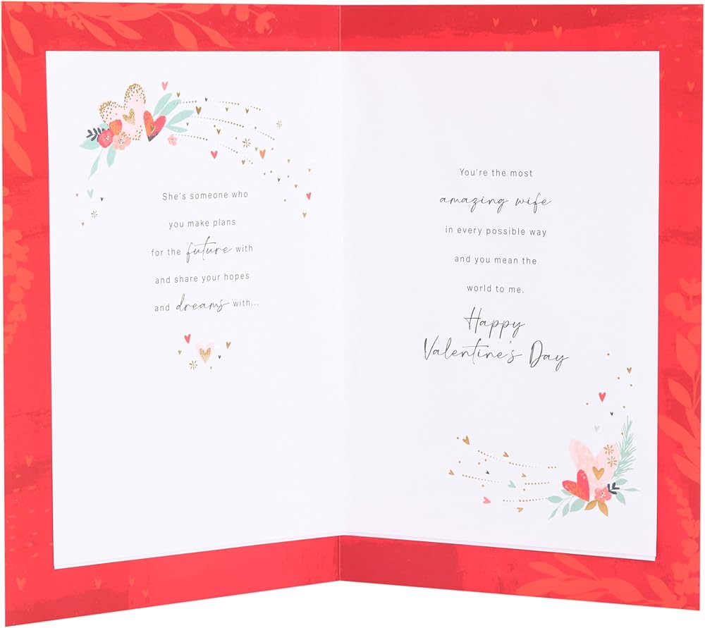 Flowers Design Wife Valentine's Day Card