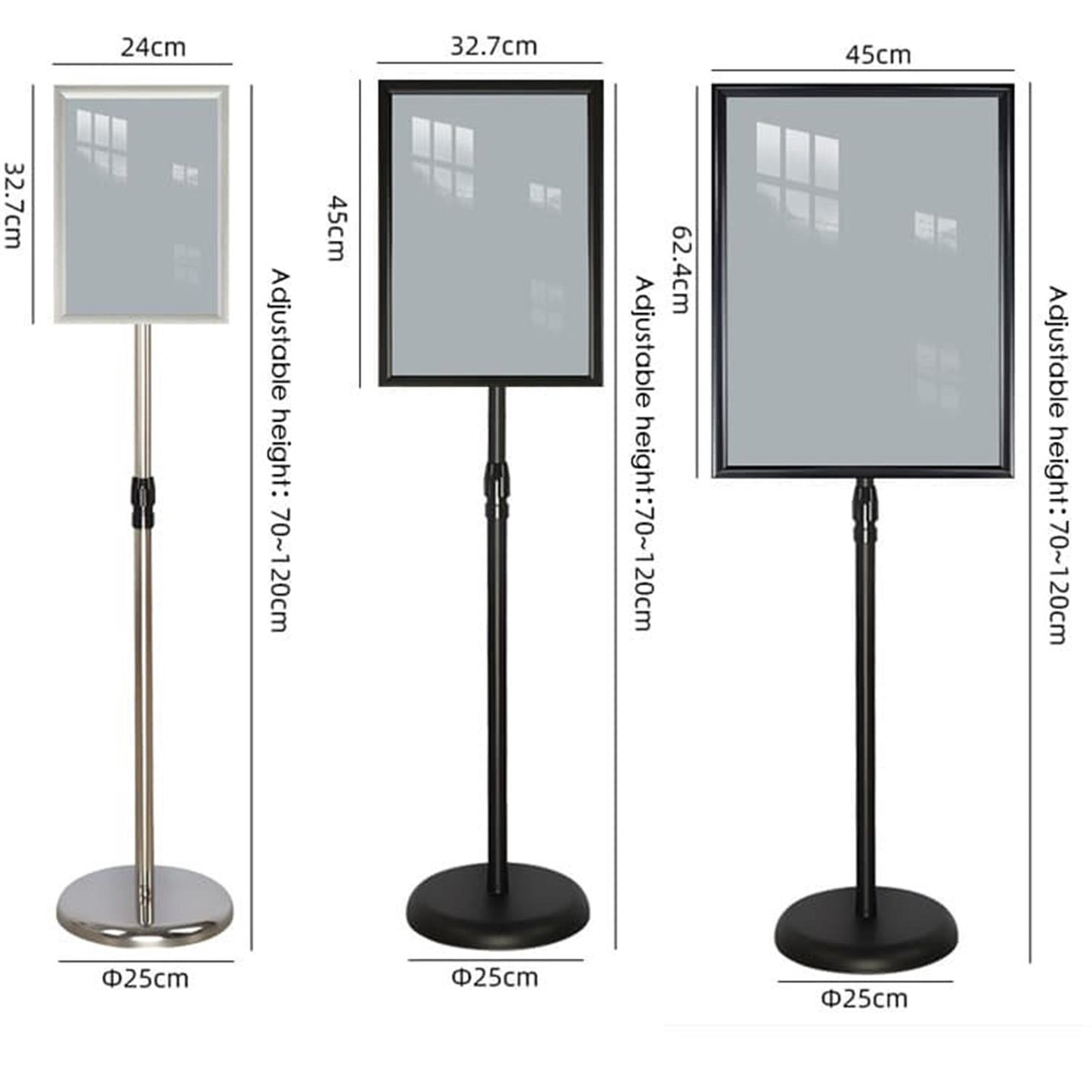 A3 Mobile Aluminum Alloy Poster Stand – Adjustable Height Display